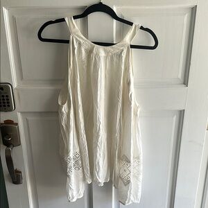 Express Cream Cold Shoulder Top